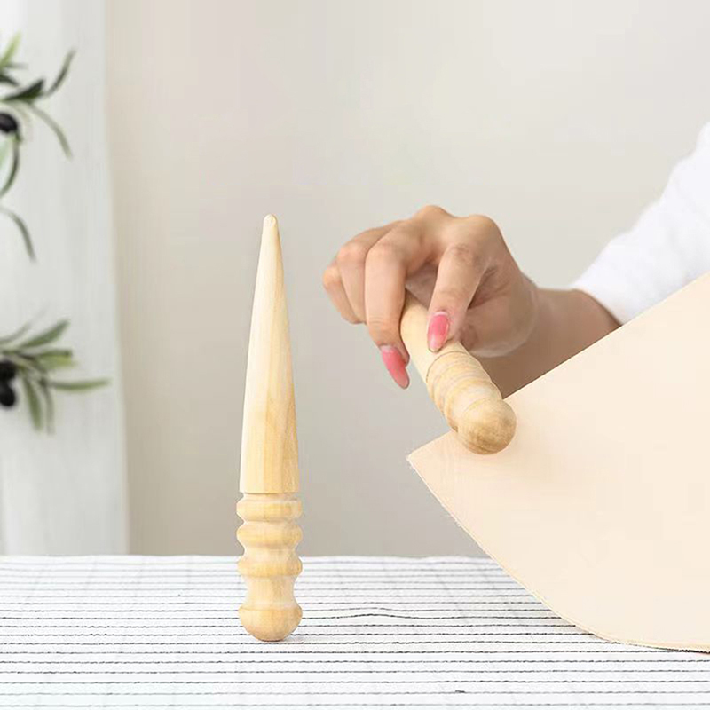 Leatherwork Beginner - 1PC Wood Leather Solid Wood Round