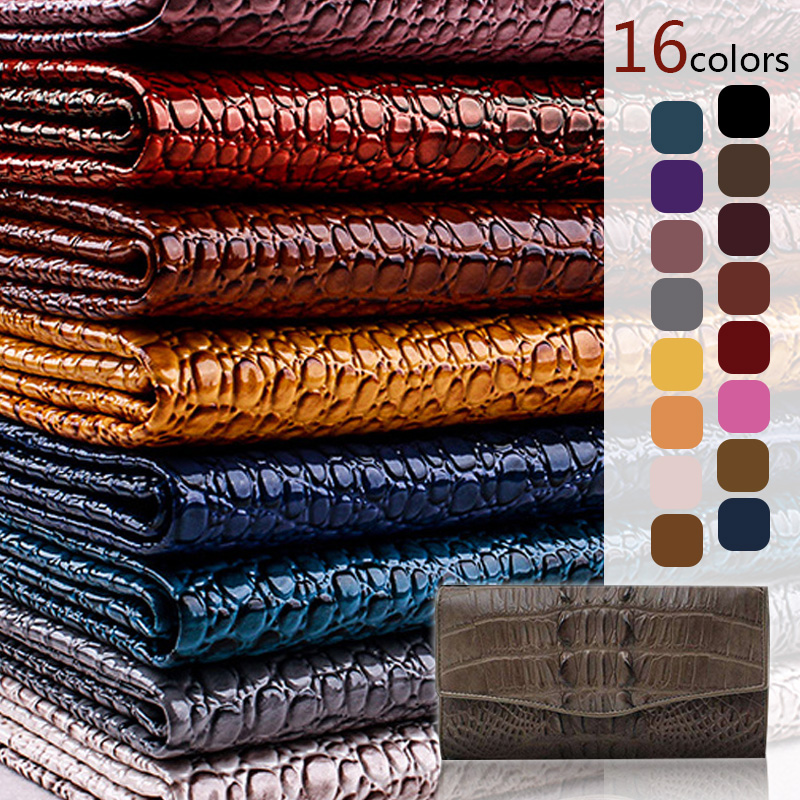 Leatherwork Embossing - 90*138cm Crocodile Grain Faux Leather Fabric