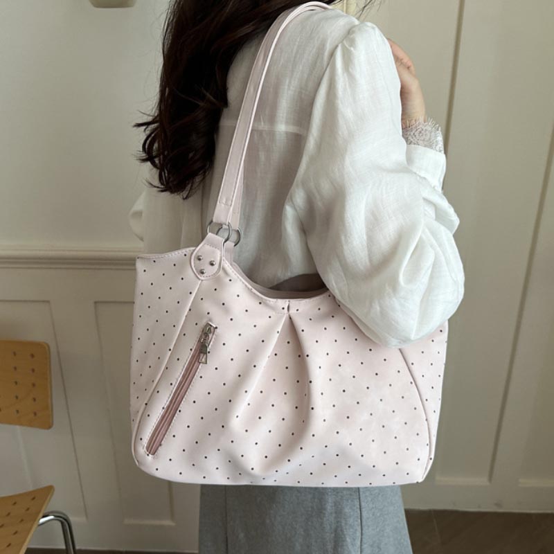 Korean Polka Dot Shoulder Tote - огляд і ціна Leather Work Duffle Bag