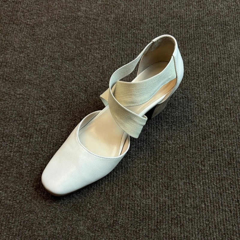 Women's Cross Strap Block Heel - огляд і ціна Leatherwork In French
