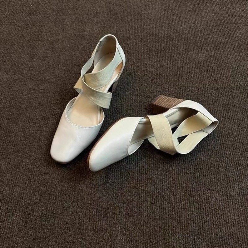 Women's Cross Strap Block Heel - огляд і ціна Leatherwork In French