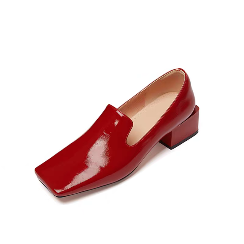 Womens Red Shoes Spring Block  - огляд і ціна Leatherwork In French